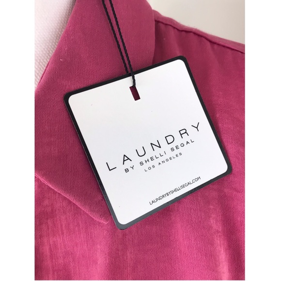 Laundry by Shelli Segal Fuschia Satin Twist Blouse NWT Size Small - Picture 9 of 12